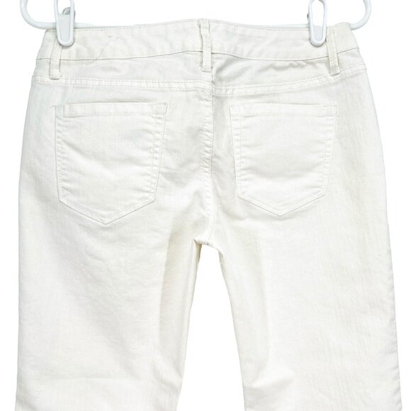 Mossimo Women's Dirty White Stretch Mid Rise Cropped Jeans Size 7 Straight Leg - Picture 3 of 11
